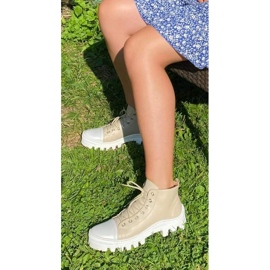 Polbut Nahkaiset naisten saappaat D1 beige 2