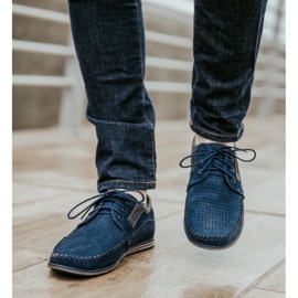 Olivier Miesten nahkakenkä 4228 tummansininen laivastonsininen 1