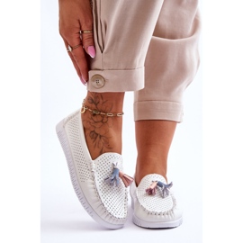 Naisten avoimet nahkahousut, valkoinen Lanzarot 1