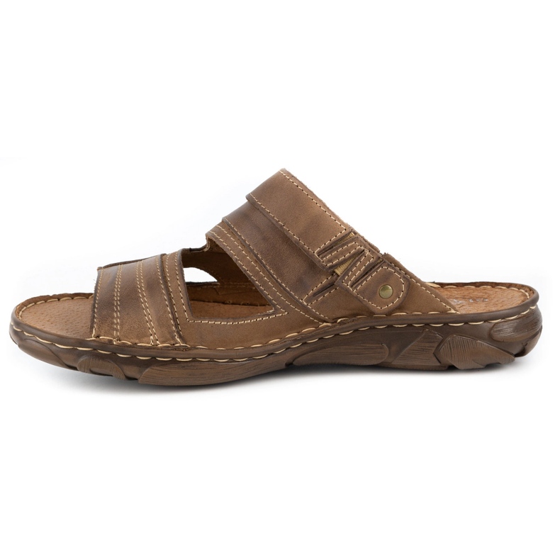 Olivier 460 MP ruskeat miesten nahkatossut beige 1