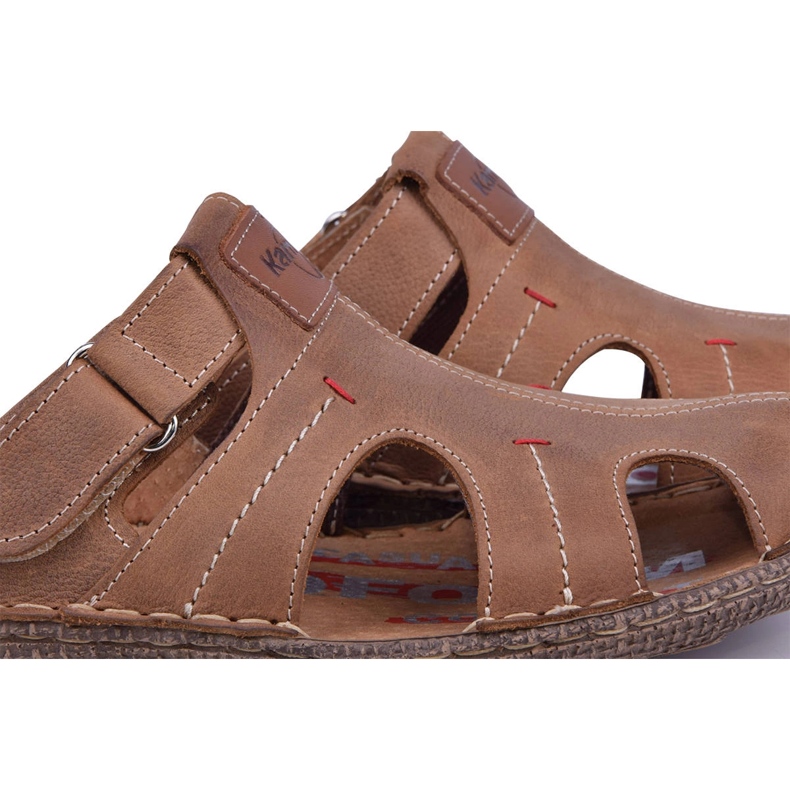 Kampol Miesten nahkaiset tossut 217 / 22KAM ruskea 1