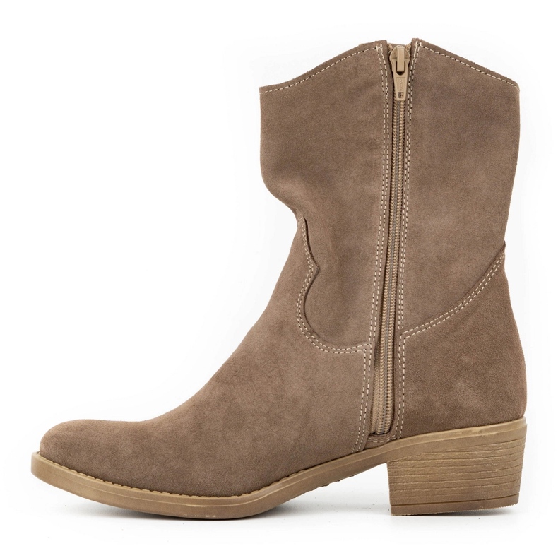 Olivier Naisten harjakattoiset korkokengät Angela ruskeat saappaat beige 1