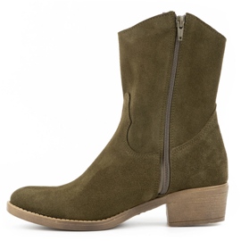 Olivier Naisten harjakattoiset korkokengät Angela vihreät saappaat 1