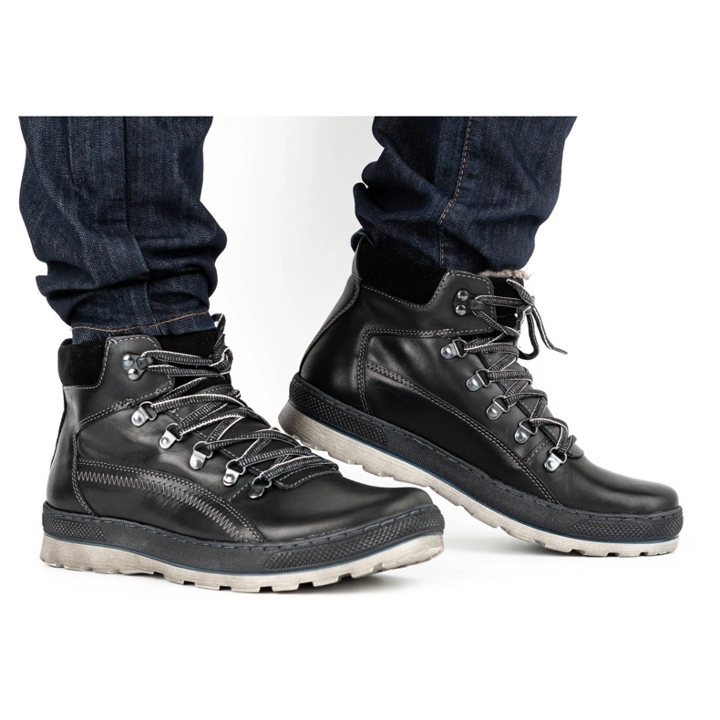 Olivier Miesten eristetyt nahkakengät 378MA musta 1