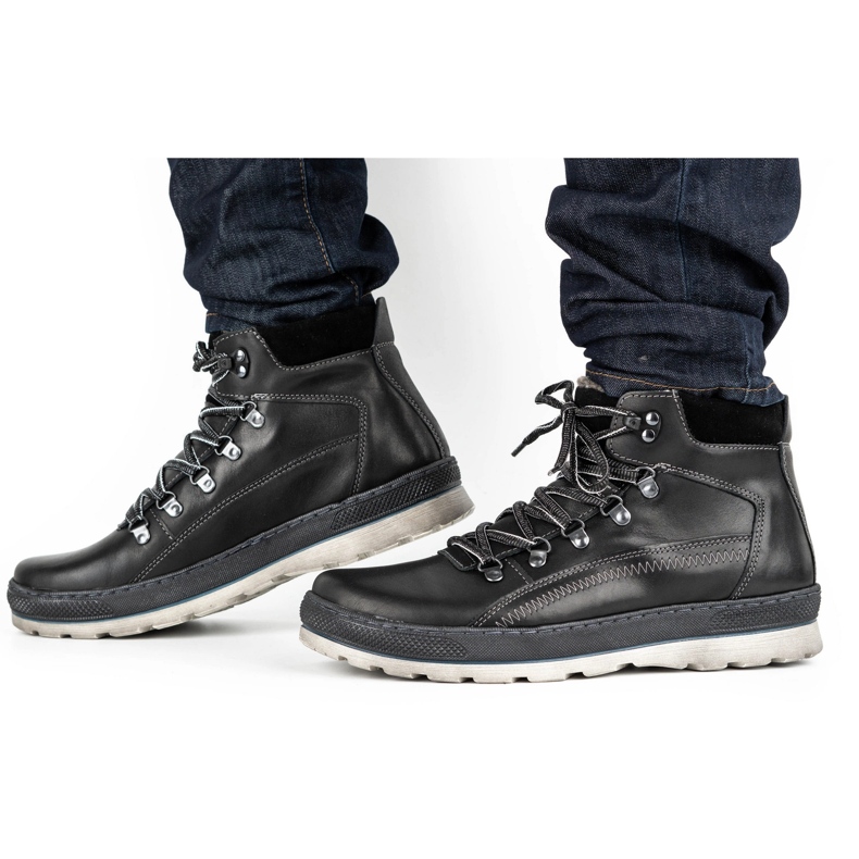 Olivier Miesten eristetyt nahkakengät 378MA musta 2