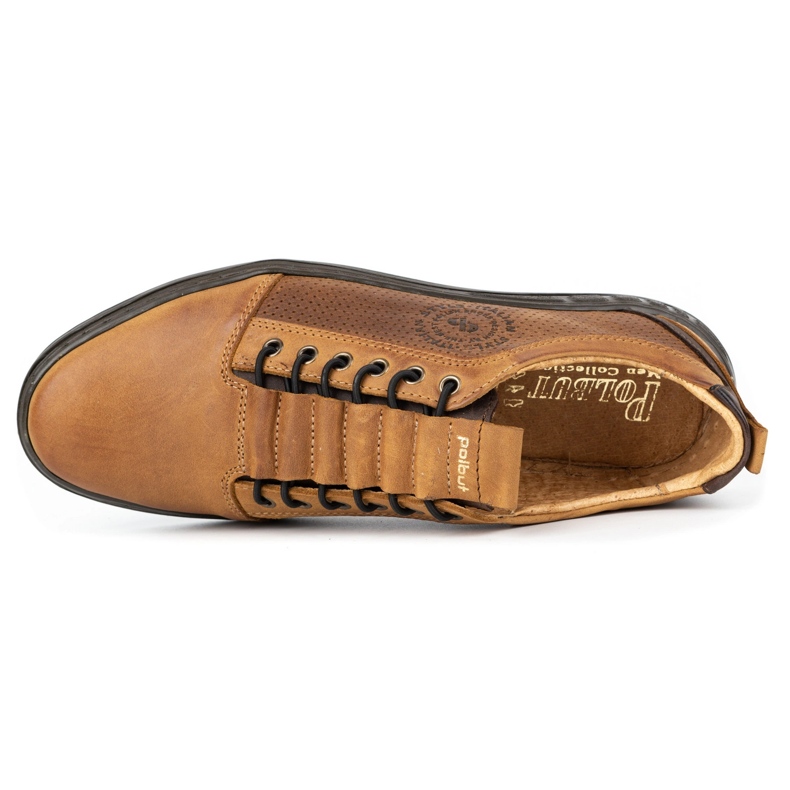 Polbut Miesten vapaa-ajan nahkakengät 2121p punainen ruskea 1