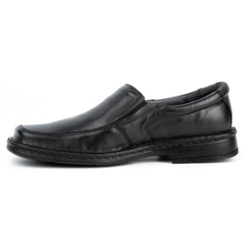 WASAK Miesten nahkaiset slip-on kengät 0114W musta 1