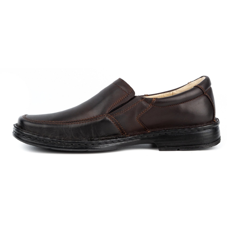 WASAK Miesten nahkaiset slip-on kengät 0114W ruskea 1