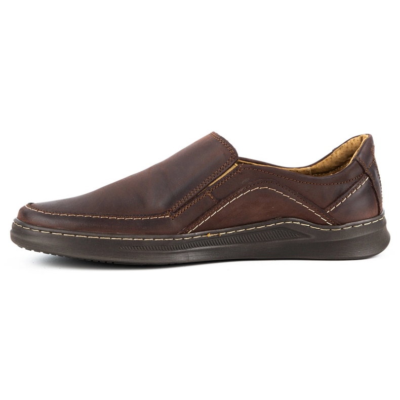 Olivier Miesten nahkaiset slip-on kengät SLIP-ON 216GT ruskea 1
