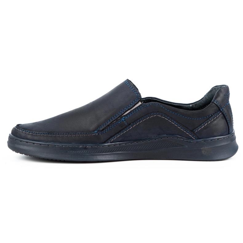 Olivier Miesten nahkaiset slip-on kengät SLIP-ON 216GT laivastonsininen 1