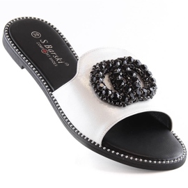 Naisten mukavat litteät tossut zirkonihopealla S.Barski Kv 520-30 1