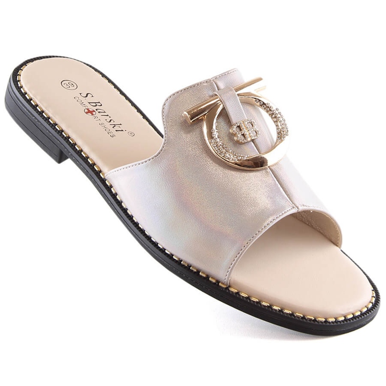 Naisten tasaiset mukavat beige-tossut S.Barski Kv 2775-32 1