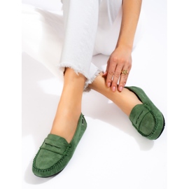 Naisten vihreät Shelovet mokkanahkaat 1