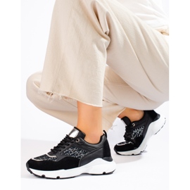 Mustat Shelovet naisten paksupohjaiset lenkkarit 1