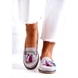 Evento Naisten mokkanahkahousut hapsuilla Harmaa Laressa 2