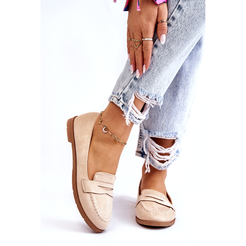 PS1 Mukavat mokkanahkaiset naisten loaferit beige Lucca 1