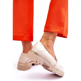 FILIPCZYK Tyylikkäät vaaleabeiget nahkaiset mokasiinit koristeella 3