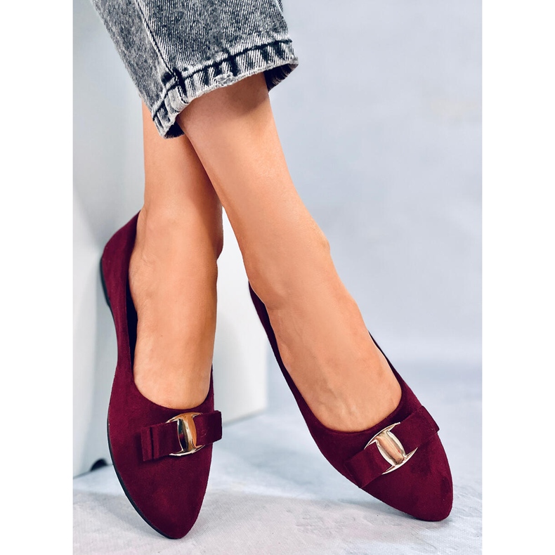 Naisten balerinat Janya Wine Red punainen 2