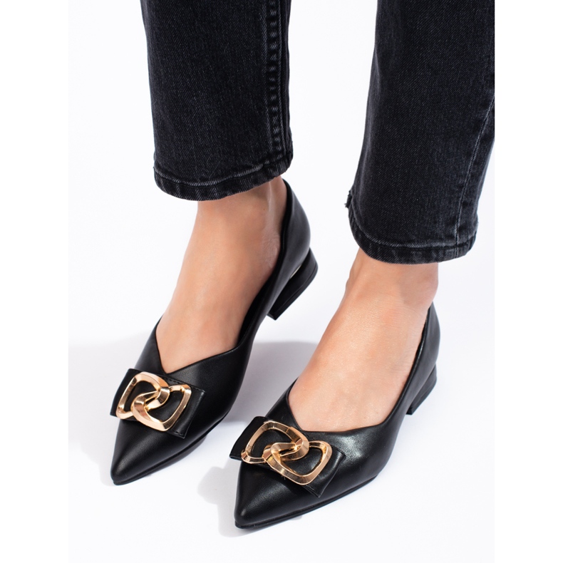 Naisten Vinceza mustat tasakantaiset pumput ruskea 2