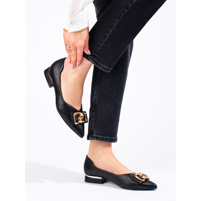 Naisten Vinceza mustat tasakantaiset pumput ruskea 1