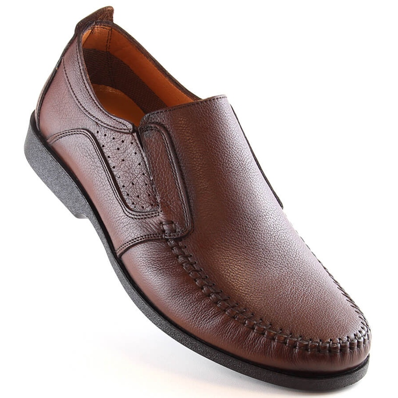 Nahkaiset miesten mukavat slip-on mokasiinit ruskea T.Sokolski Sar W21-901 1