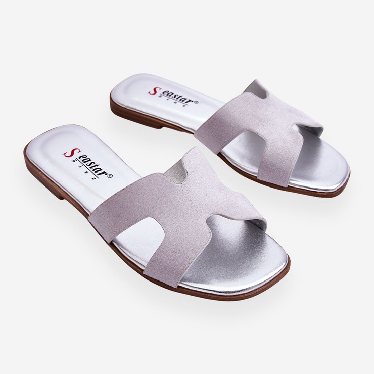 Naisten klassiset mokkanahkaiset tossut Harmaa Evana 1