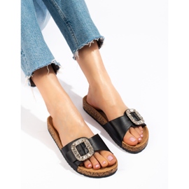 Mukavat naisten mustat tossut Shelovet-tasolla 2