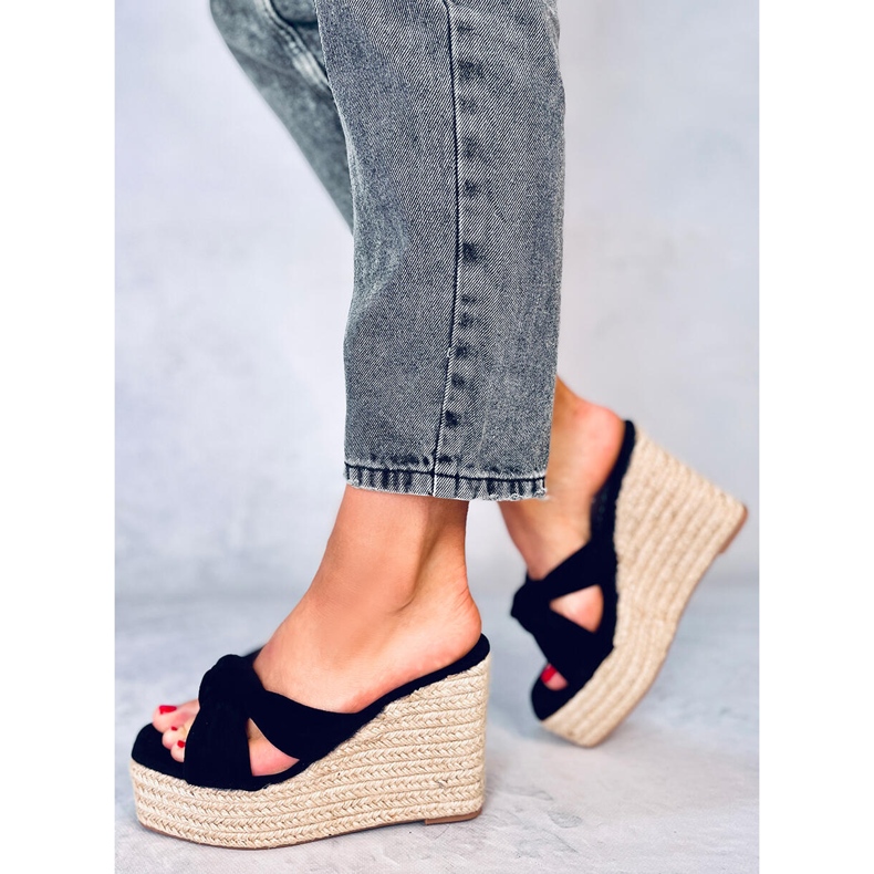 BM Nikni Black espadrille-kiila sandaalit musta 1