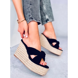 BM Nikni Black espadrille-kiila sandaalit musta 2