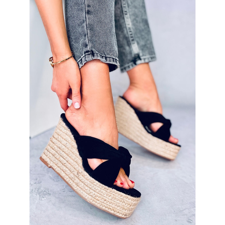 BM Nikni Black espadrille-kiila sandaalit musta 2