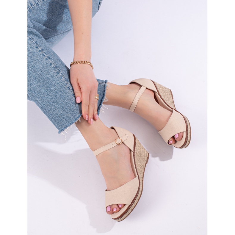 Shelovetin mustat mukavat kiila-sandaalit espadrilleilla 2