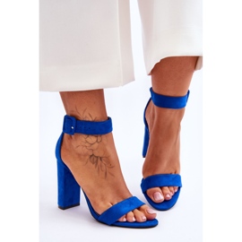 Tummansiniset Jacqueline Suede korkeakorkoiset sandaalit sininen 1