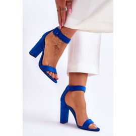 Tummansiniset Jacqueline Suede korkeakorkoiset sandaalit sininen 4