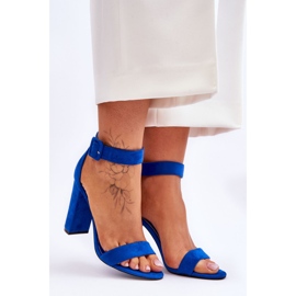 Tummansiniset Jacqueline Suede korkeakorkoiset sandaalit sininen 6