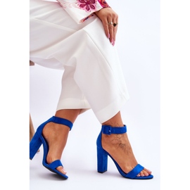 Tummansiniset Jacqueline Suede korkeakorkoiset sandaalit sininen 5