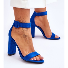 Tummansiniset Jacqueline Suede korkeakorkoiset sandaalit sininen 2