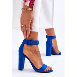 Tummansiniset Jacqueline Suede korkeakorkoiset sandaalit sininen 3