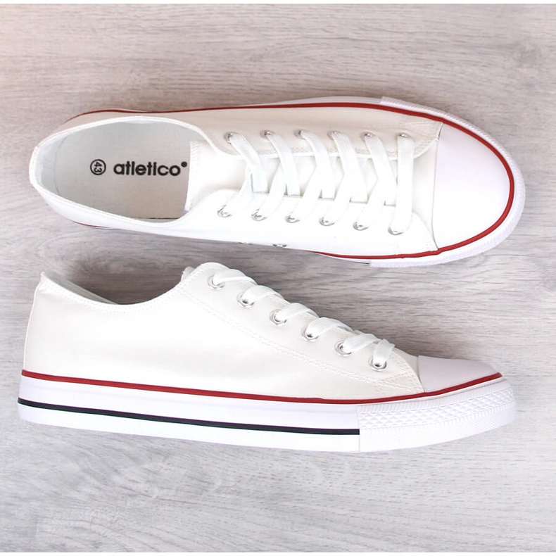 Miesten valkoiset Atletico lenkkarit matalat tennarit valkoinen 2