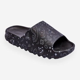 Muodikkaat naisten tossut massiivisella alustalla, musta Lorette 1