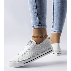 Vinceza valkoiset harjakattoiset lenkkarit valkoinen 1