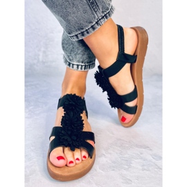 BM Astaire Black Flower sandaalit musta 1