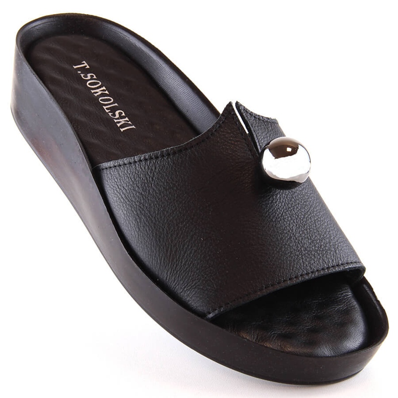 Naisten mustat nahkatossut T.Sokolski L22-312 1