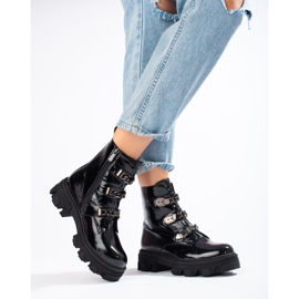 Klassiset matalat naisten Shelovet-saappaat ekologisesta mokkanahkasta musta 1