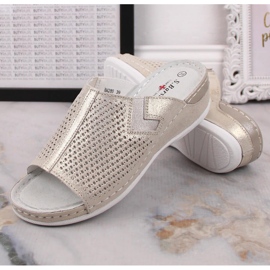 S.Barski Naisten nahkaiset tossut kultakiilalla S. Barski kultainen 2