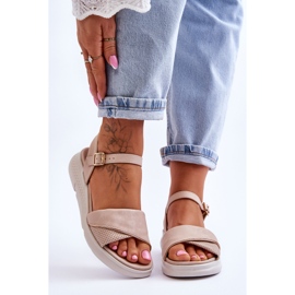 Naisten Comfort Shoe Wedge sandaalit Nude Ingrid beige 1