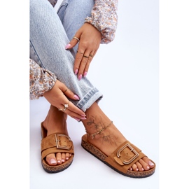 Naisten kamelin Festil mokkanahkaiset tossut ruskea 1