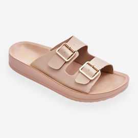 Naisten sandaalit, joissa raidat beige Clever 10