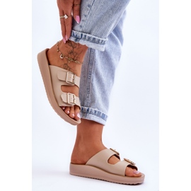 Naisten sandaalit, joissa raidat beige Clever 6
