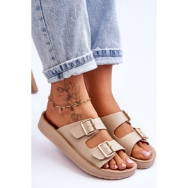 Naisten sandaalit, joissa raidat beige Clever 9