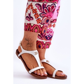 Litteät sandaalit koristeella S.Barski KV-5541-45 hopea 1